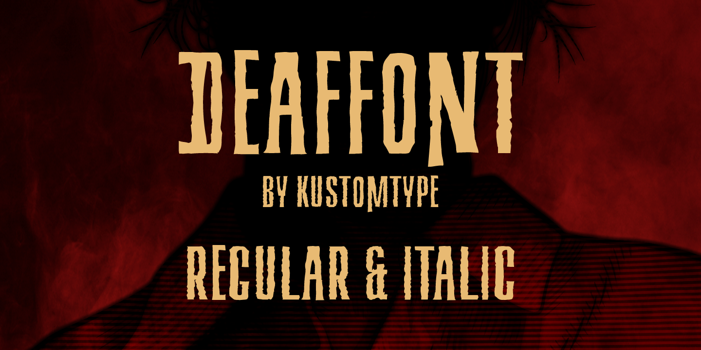 Przykład czcionki Deaffont Italic